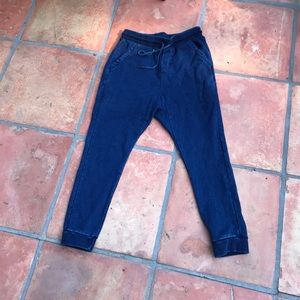 Dark Denim Wash Cotton Sweatpants